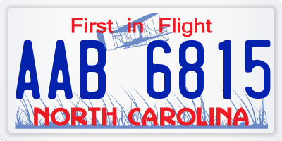 NC license plate AAB6815