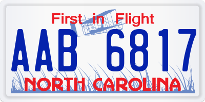 NC license plate AAB6817