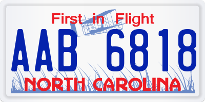 NC license plate AAB6818
