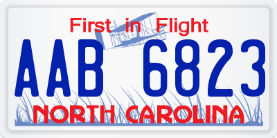 NC license plate AAB6823