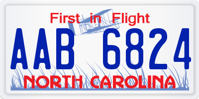 NC license plate AAB6824