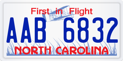 NC license plate AAB6832