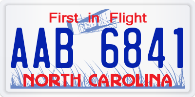 NC license plate AAB6841