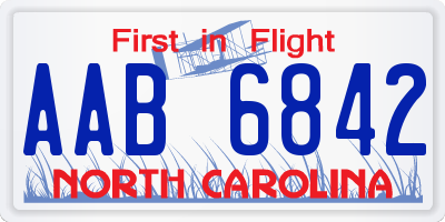 NC license plate AAB6842