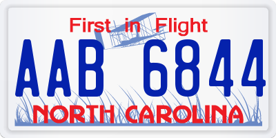 NC license plate AAB6844