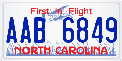 NC license plate AAB6849