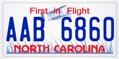 NC license plate AAB6860