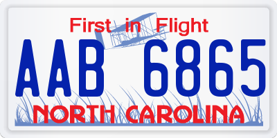 NC license plate AAB6865