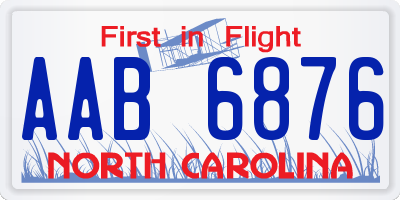 NC license plate AAB6876