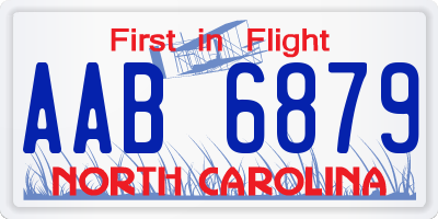 NC license plate AAB6879