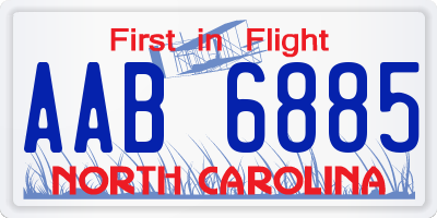 NC license plate AAB6885