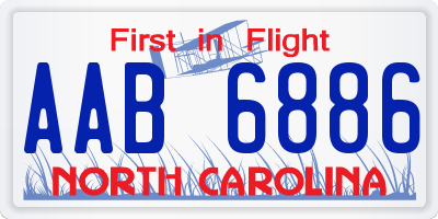 NC license plate AAB6886