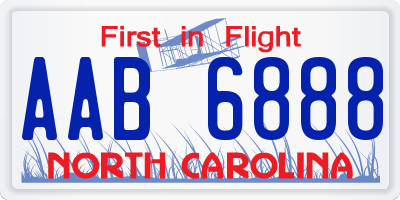 NC license plate AAB6888