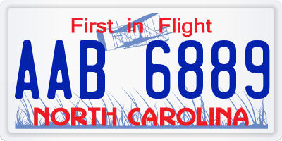 NC license plate AAB6889