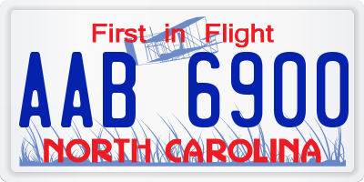 NC license plate AAB6900