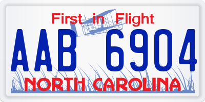 NC license plate AAB6904