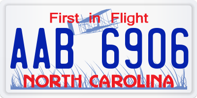 NC license plate AAB6906