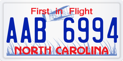 NC license plate AAB6994