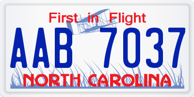 NC license plate AAB7037