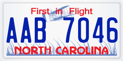 NC license plate AAB7046