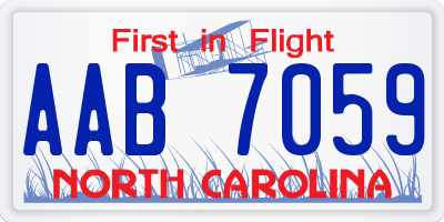 NC license plate AAB7059