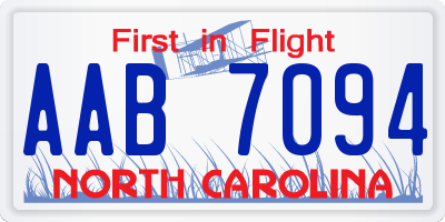 NC license plate AAB7094