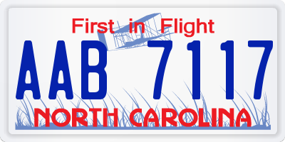 NC license plate AAB7117