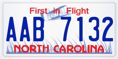 NC license plate AAB7132