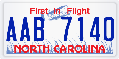 NC license plate AAB7140