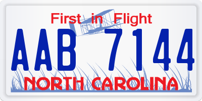 NC license plate AAB7144