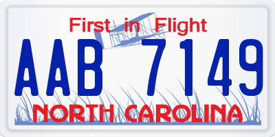 NC license plate AAB7149