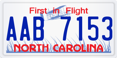 NC license plate AAB7153
