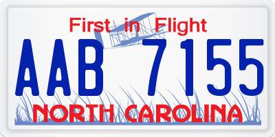 NC license plate AAB7155