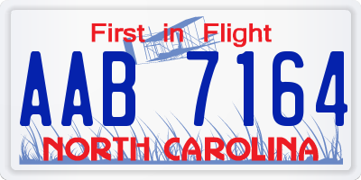 NC license plate AAB7164