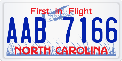 NC license plate AAB7166