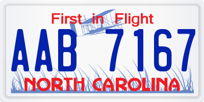 NC license plate AAB7167