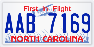NC license plate AAB7169