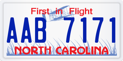 NC license plate AAB7171