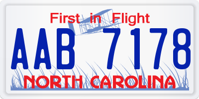 NC license plate AAB7178