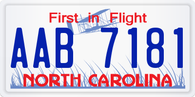NC license plate AAB7181
