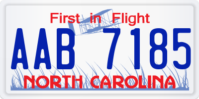 NC license plate AAB7185