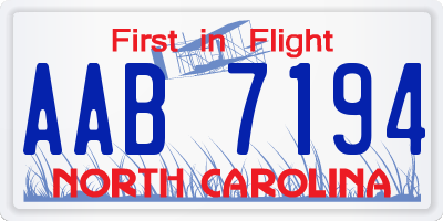 NC license plate AAB7194