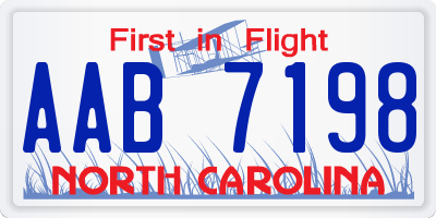 NC license plate AAB7198