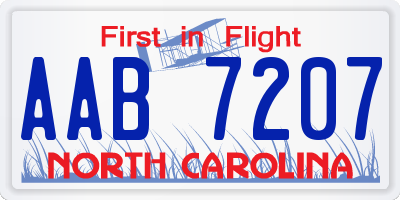 NC license plate AAB7207