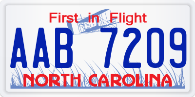 NC license plate AAB7209