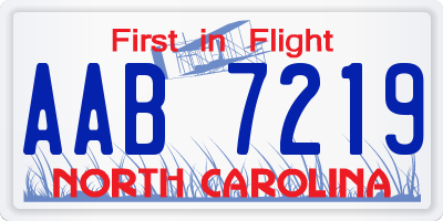 NC license plate AAB7219