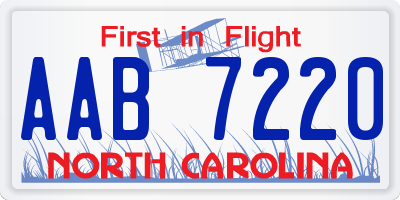 NC license plate AAB7220