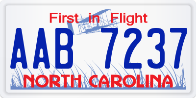 NC license plate AAB7237