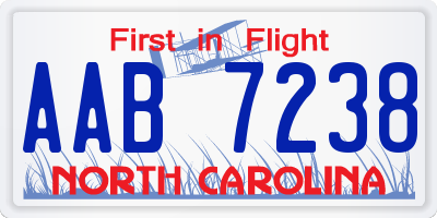 NC license plate AAB7238