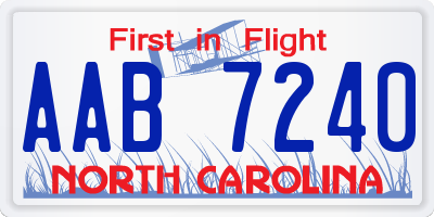 NC license plate AAB7240